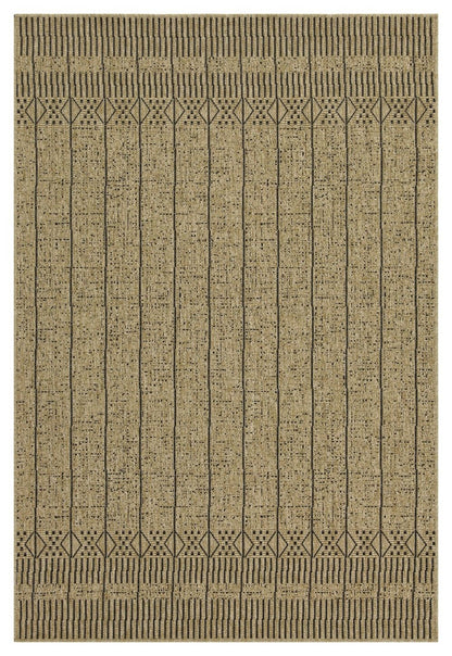 Earth - 5'3" X 7'3" Indoor, Outdoor Area Rug - Jute / Black