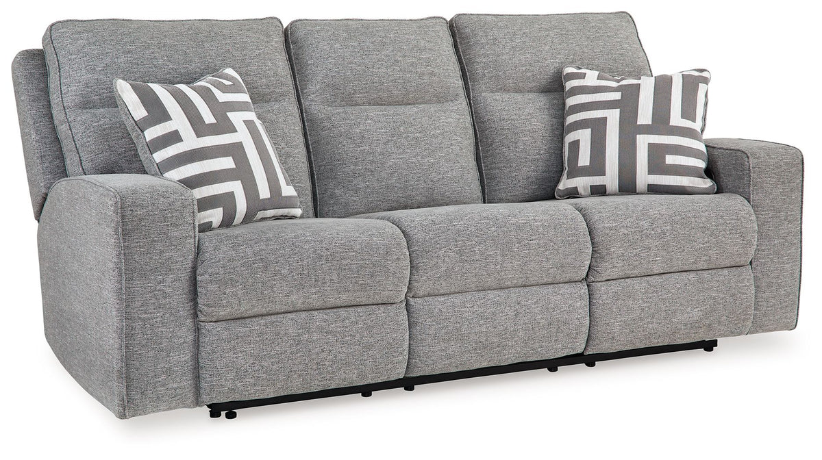 Biscoe - Power Reclining Sofa With Adj Headrest - Pewter