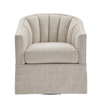 Solitude - Skirted Swivel Accent Chair With Hemp Like