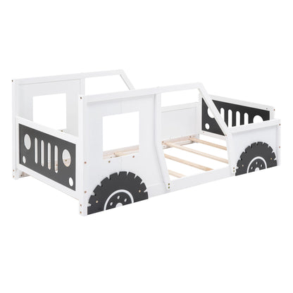 Classic Car Shaped Platform Bed With Wheels