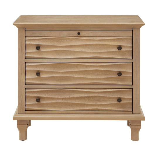 Nightstand With Charging Station, Bedside Table, 3 Drawers, USB And Type - C Ports