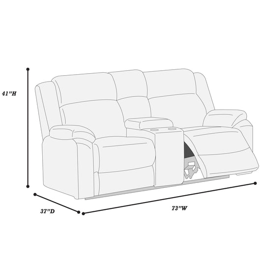 Motion Loveseat With Console Reclining Couch Plush Textured Seat - Smoke