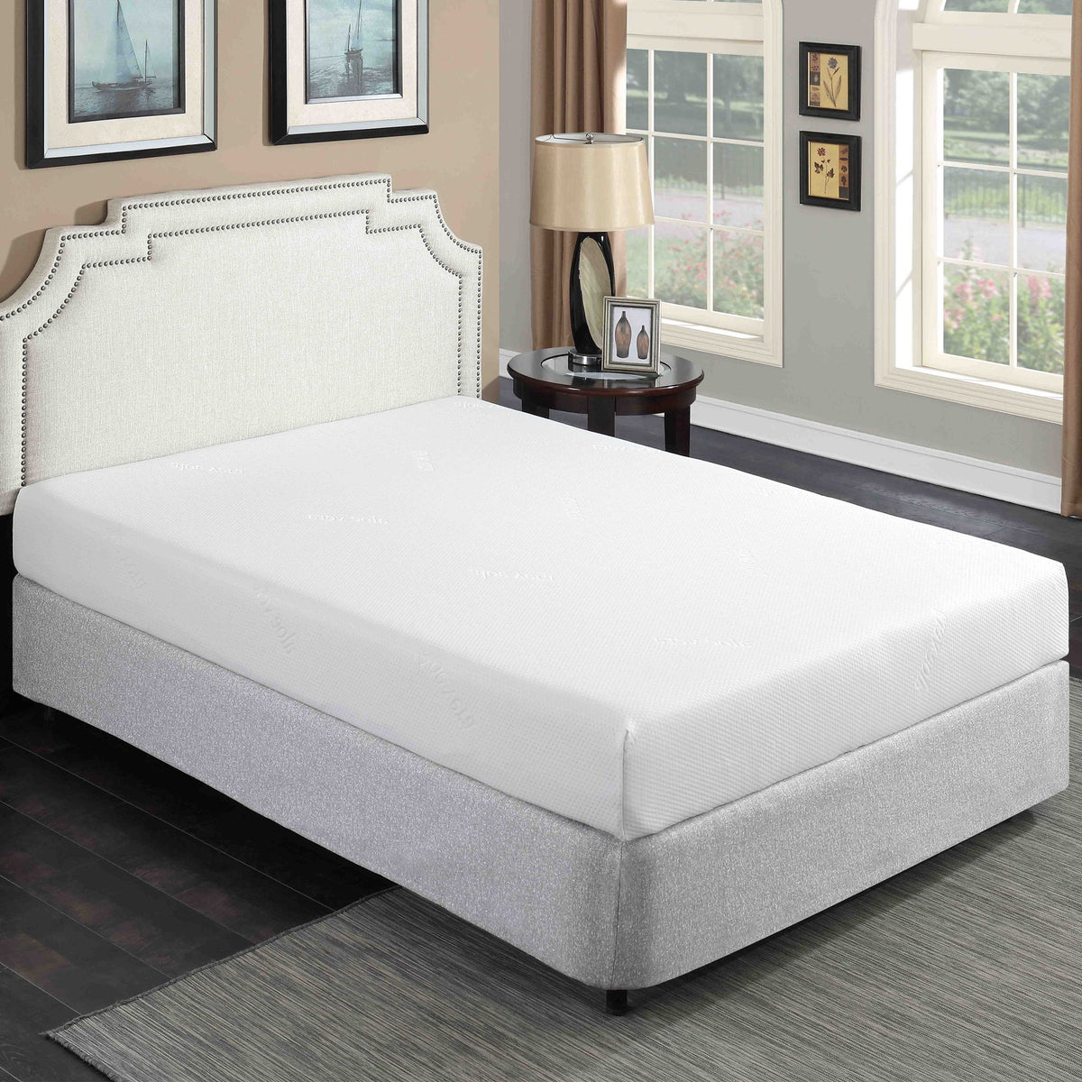 8" Plush Gel Memory Foam Mattress For Bed, Aloe Vera Cover
