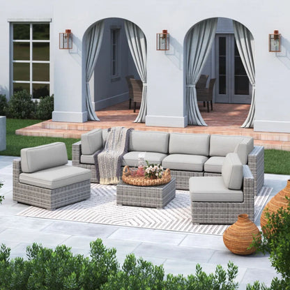 Outdoor Wicker Seating Group With Cushions