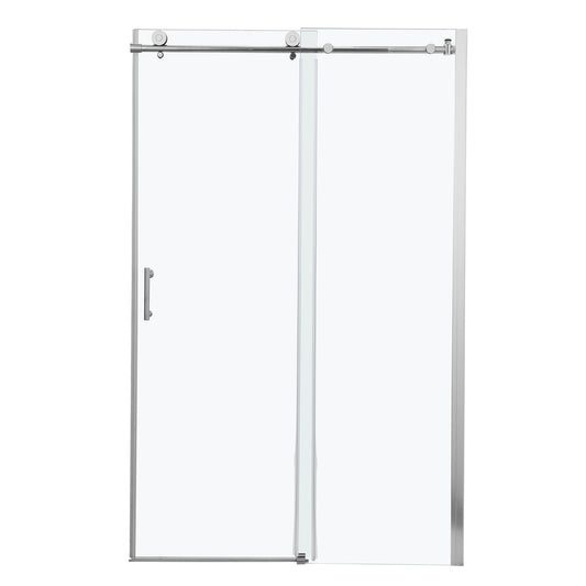Single Sliding Bypass Shower Door Enclosure With Tempered Glass
