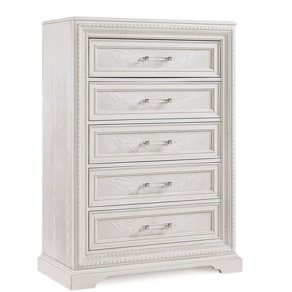 5 Drawer Tall Storage Chest - Antique White