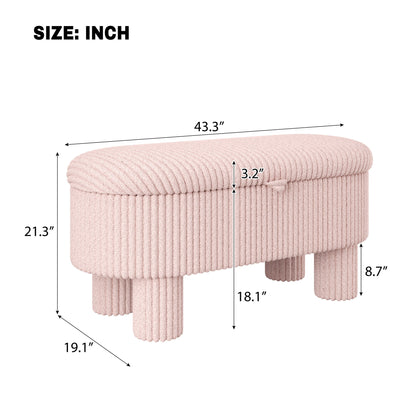Storage Ottoman Upholstered Bench With Lift Top Storage For Bedroom