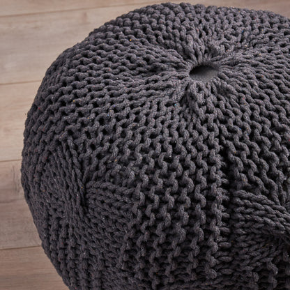Bordeaux - Knitted Round Pouf
