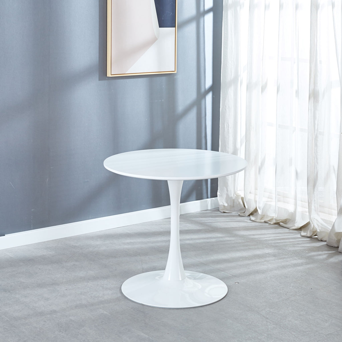 Mid-Century Tulip Table With Round Top, Pedestal Base
