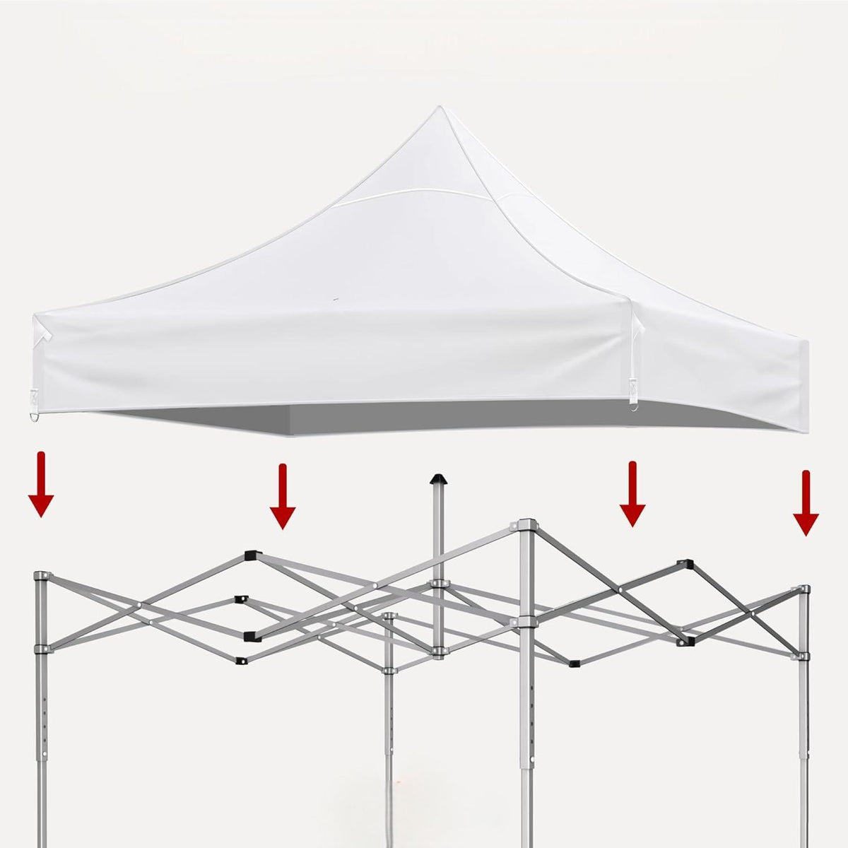 Canopy Replacement Top With 4 Pack W8 Bags, Pop Up Tent Cover Only, Frame Not Included