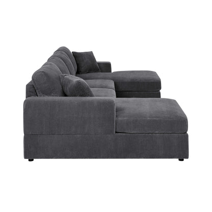 3 Piece Double Chaise Sectional Sofa