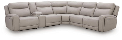 Gravier - 6-Piece Power Reclining Sectional With Storage Console - Gray