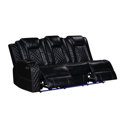 Orion II - LAF Sofa With Power Headrest & Footrest - Black