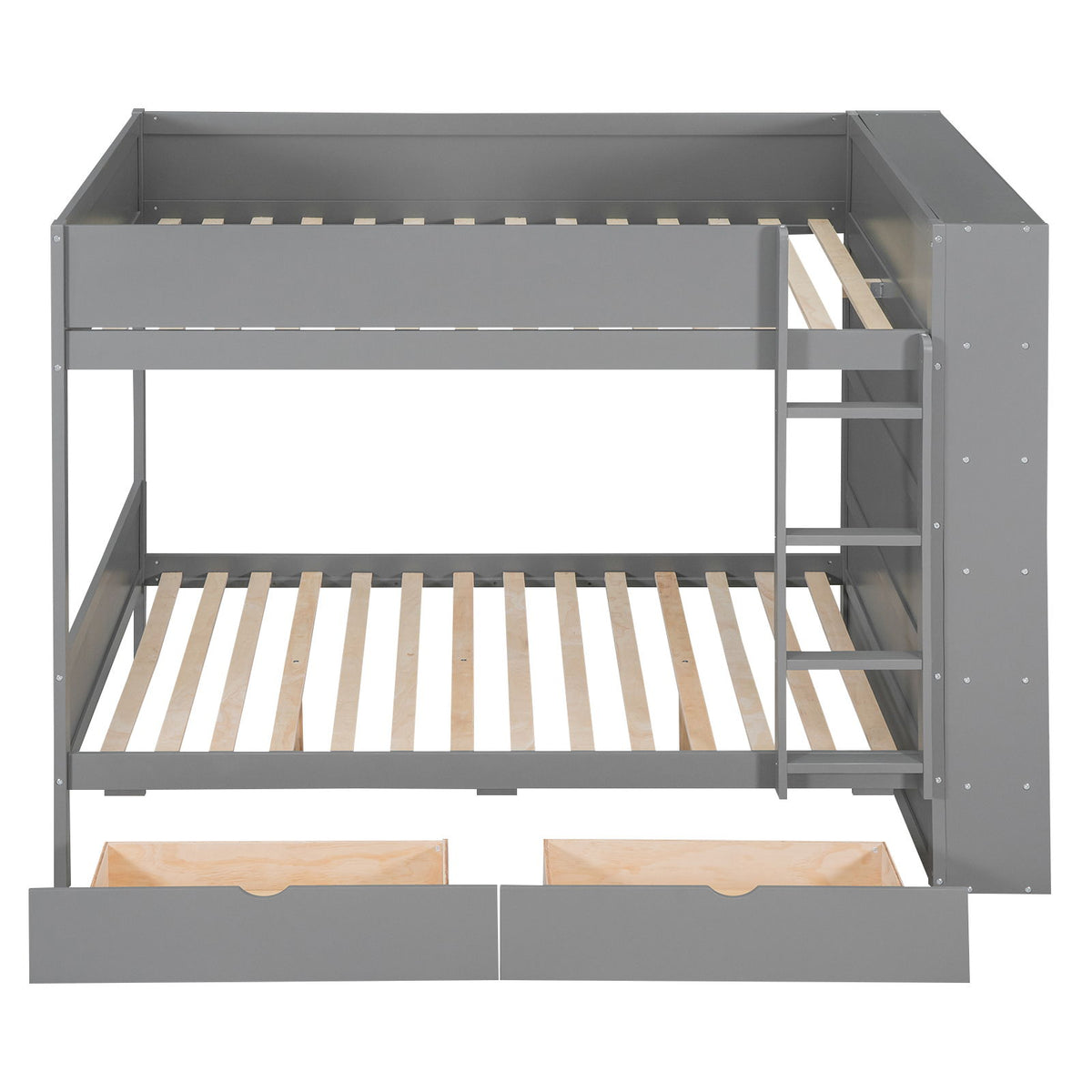 Bunk Bed With 2 Drawers And Multi Layer Cabinet
