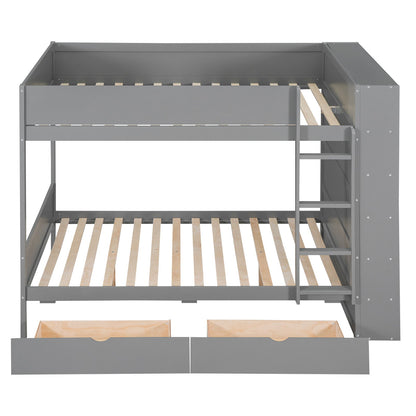Bunk Bed With 2 Drawers And Multi Layer Cabinet