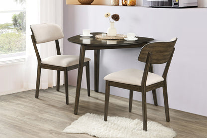 Rex - Guitar Pick Corner Table With 2 Chairs - Walnut Brown