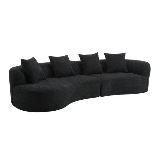 Elegant Curved Sectional Sofa With Full Foam Comfort