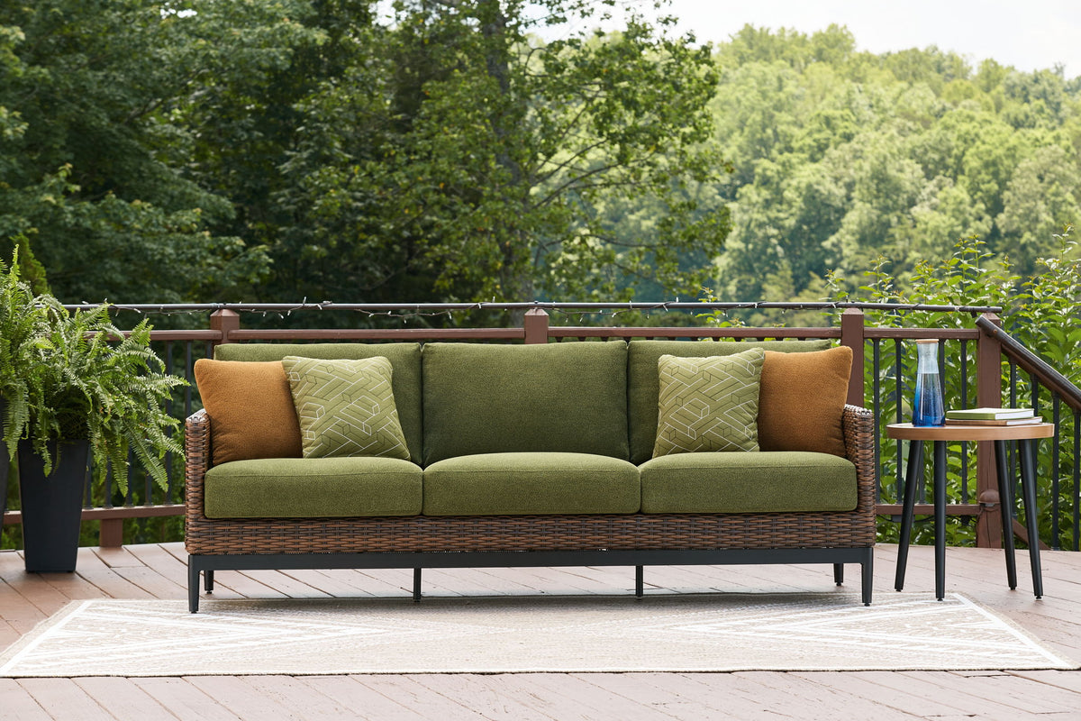 Horizon Hall - Sofa With Cushion - Brown / Green