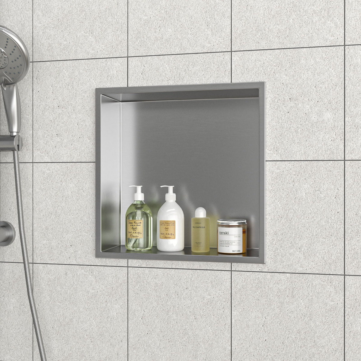 Stainless Steel Shower Niche With Seamless Design For Bathroom Storage