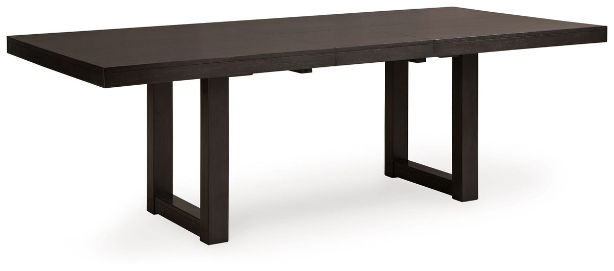 Neymorton - Rectangular Dining Room Butterfly Extension Table - Dark Grayish Brown