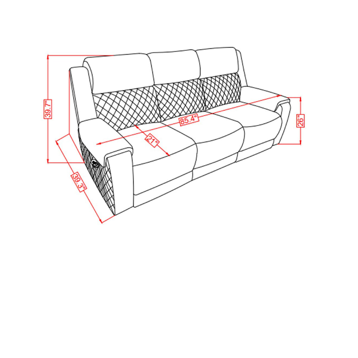 Alicia - Reclining Sofa - Gray