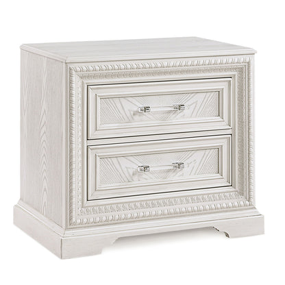 2 Drawer Storage Nightstand Bedroom Furniture - Antique White
