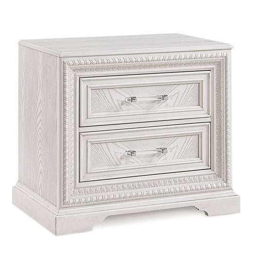 2 Drawer Storage Nightstand Bedroom Furniture - Antique White