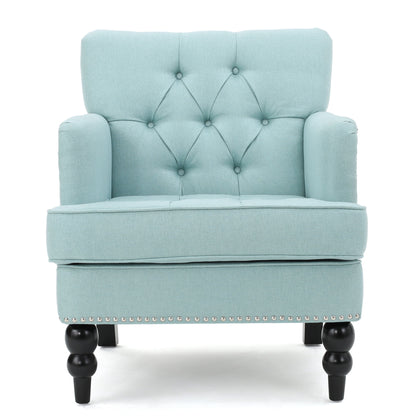 Harrison - Tufted Club Chair With Button Tufted Back And Birch Wood Legs