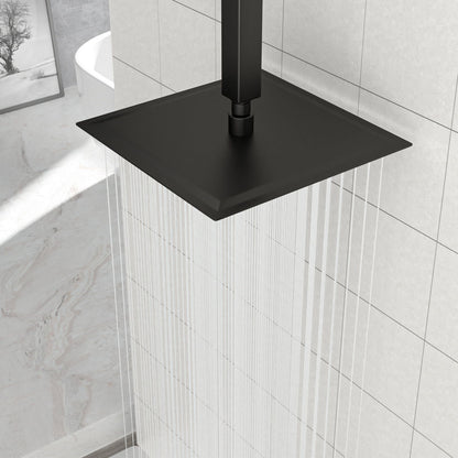 Modern 10" Square Rainfall Shower Head & Stainless Steel Wall Or Ceiling Mount Luxury Spa Shower Panel