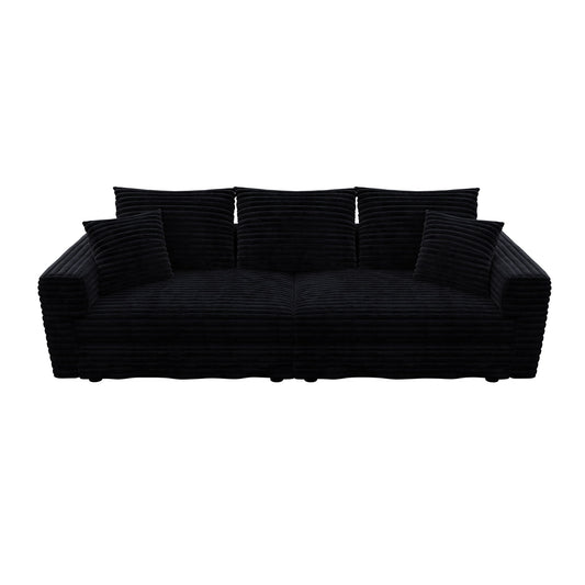 4 Seat Sofa, Modern Comfy Upholstered Sofa Cloud Couch, Deep Seat Couches With Soft Pillows