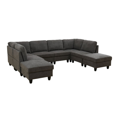 8 Piece Modular U - Shape Sectional Sofa
