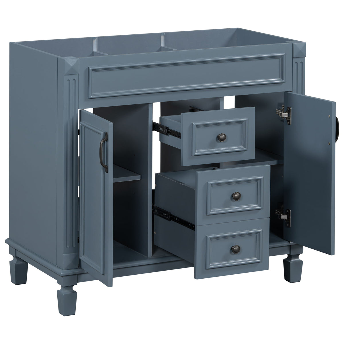 Bathroom Vanity Cabinet With 2 Soft Closing Doors And 2 Drawers
