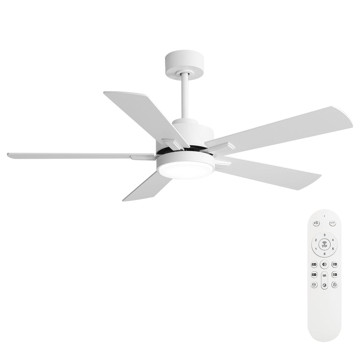 Reversible DC Motor Ceiling Fan With Dimmable LED Light For Living Room