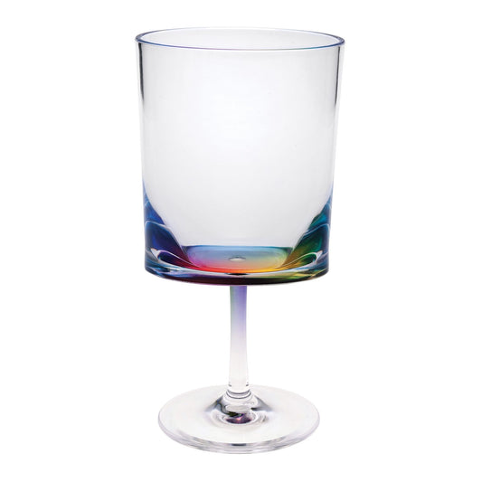 Halo Leadingware Oval Plastic Wine Glasses (Set of 4), Unbreakable Bpa Free Acrylic, 12Oz - Clear