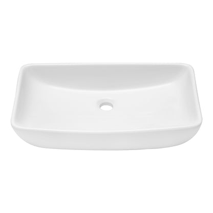 Rectangular Vessel Bathroom Sink - White