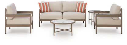 Bluff Trail - Loveseat, Lounge Chairs, Tables Set (Set of 5) - Beige