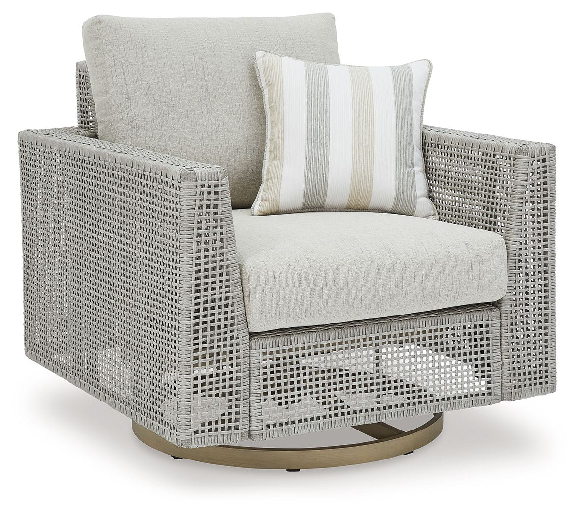 Seton Creek - Swivel Lounge With Cushion - Gray