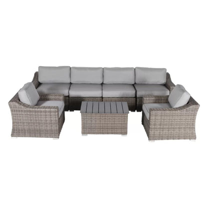 6 Person All Weather Sectional Seating Group With Cushions - Gray Mix