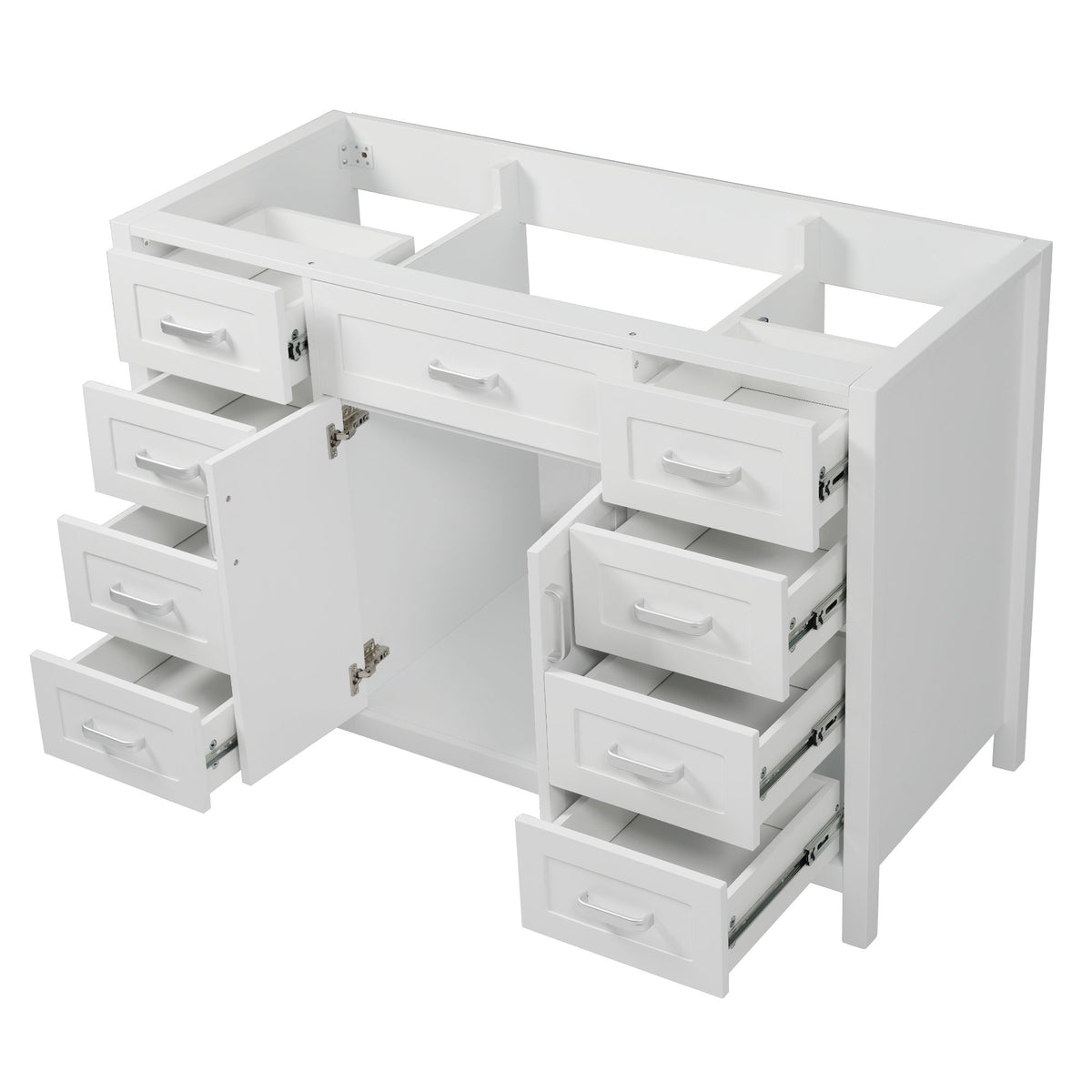 Bathroom Vanity Cabinet Only With 2 Soft Close Doors And 8 Drawers
