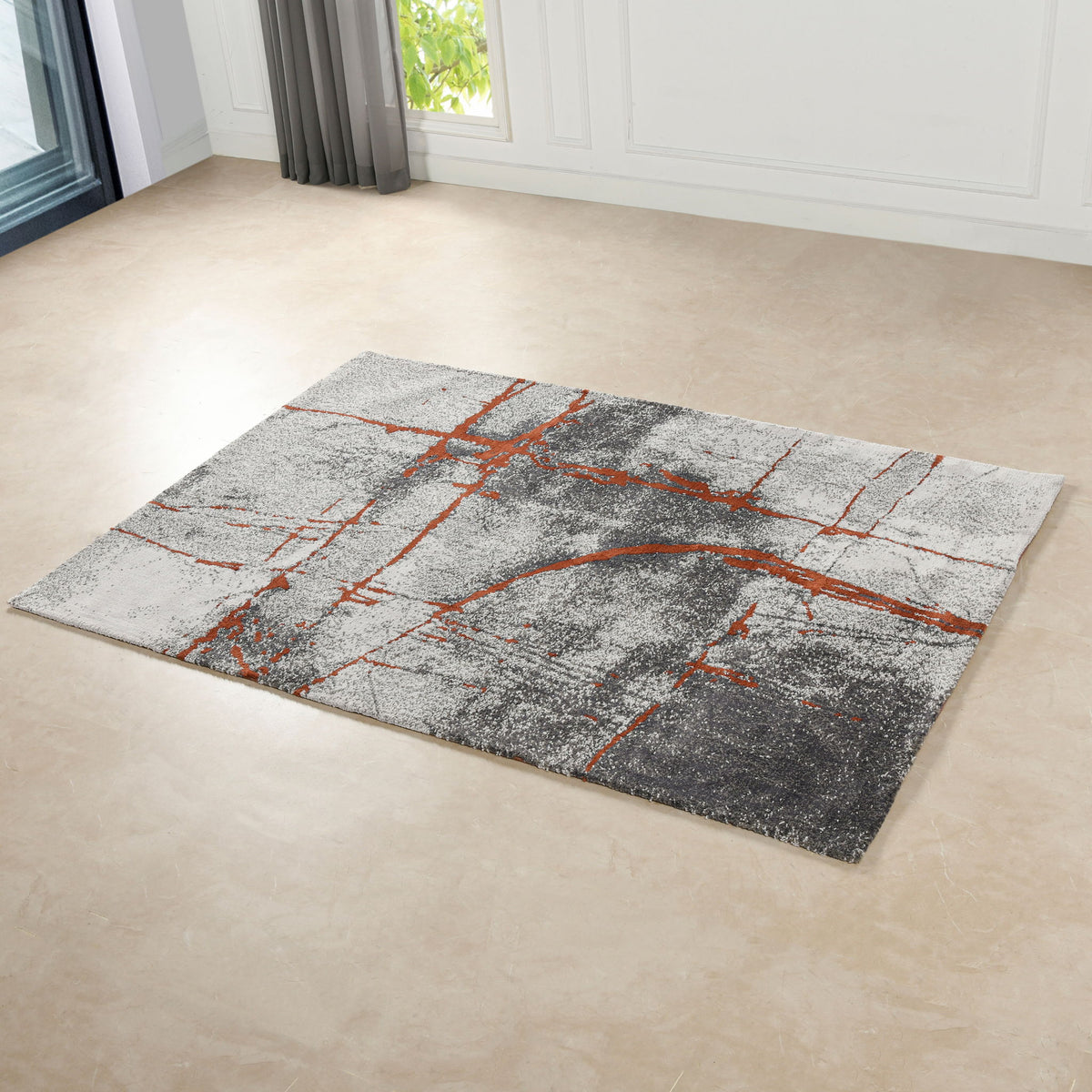 Quarry - 5' X 6.5' Abstract Area Rug - Gray