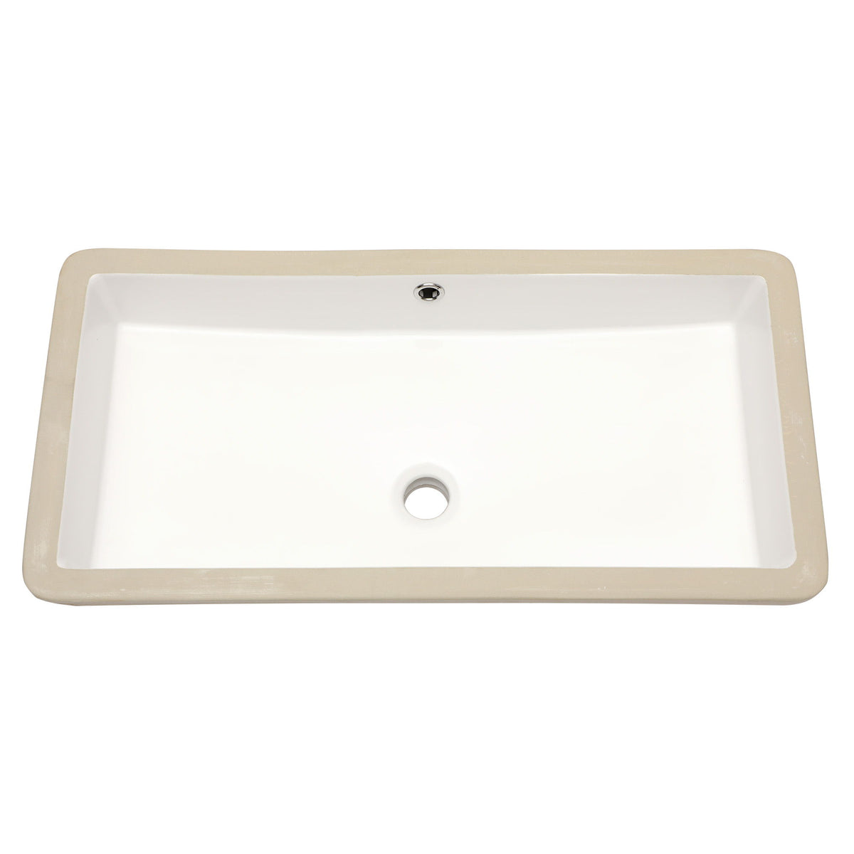 Modern Rectangular Undermount Bathroom Sink With Overflow Ceramic