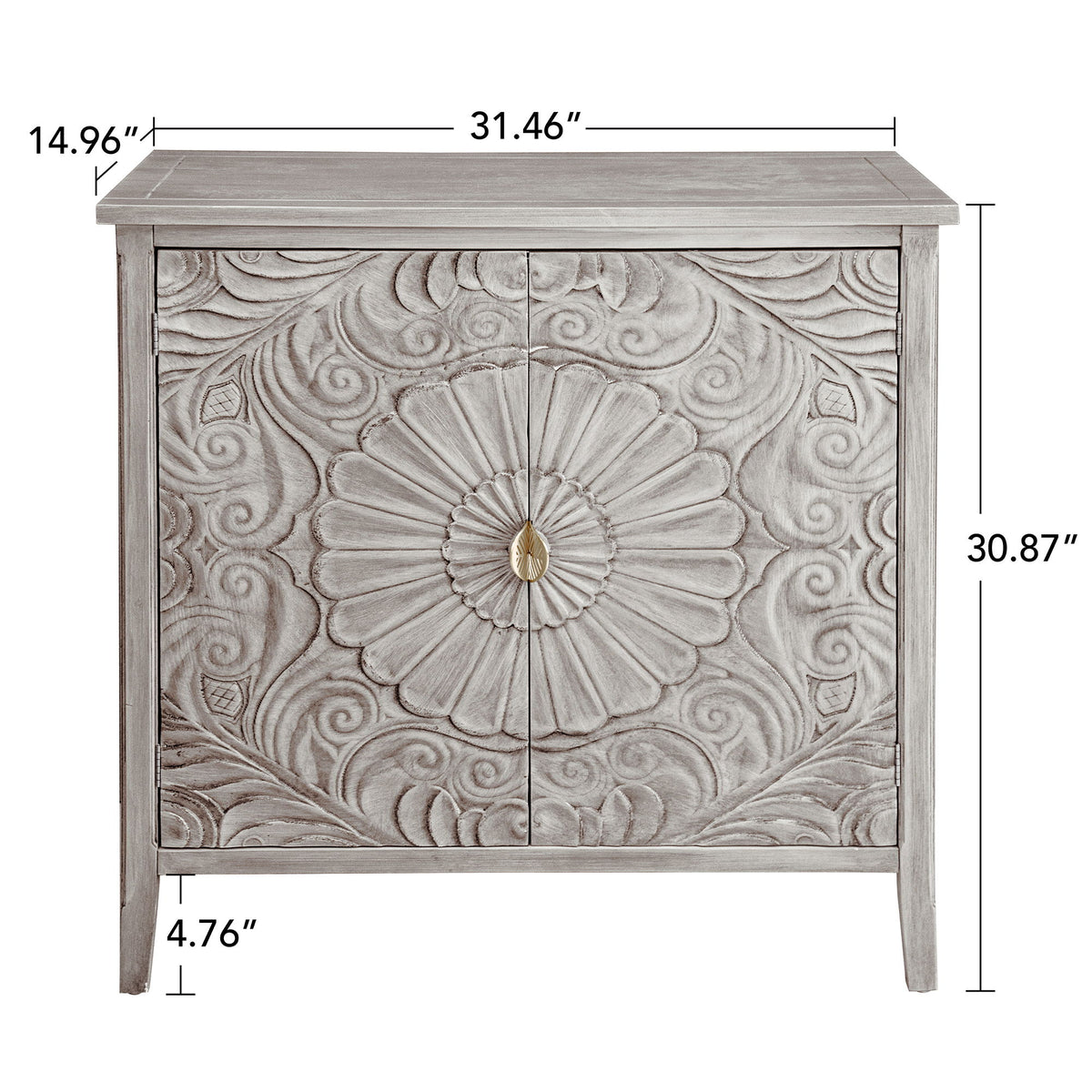 2 Door Cabinet, Suitable For Bedroom - Light Gray