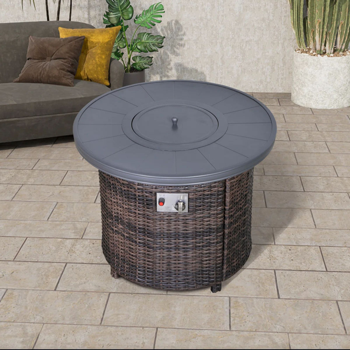 Propane Outdoor Fire Pit Table - Espresso