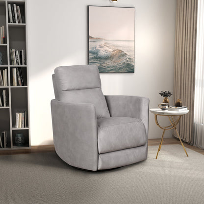 Lawson - Swivel Glider Suede Recliner Chair - Gray