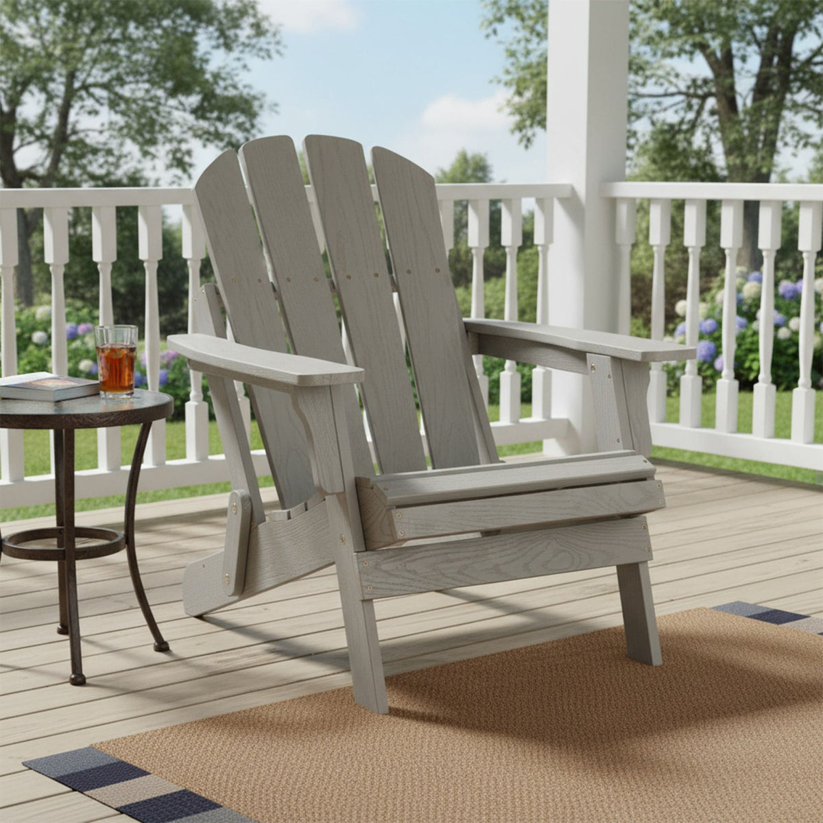 Oversize Outdoor Folding Adirondack Chair - Gray