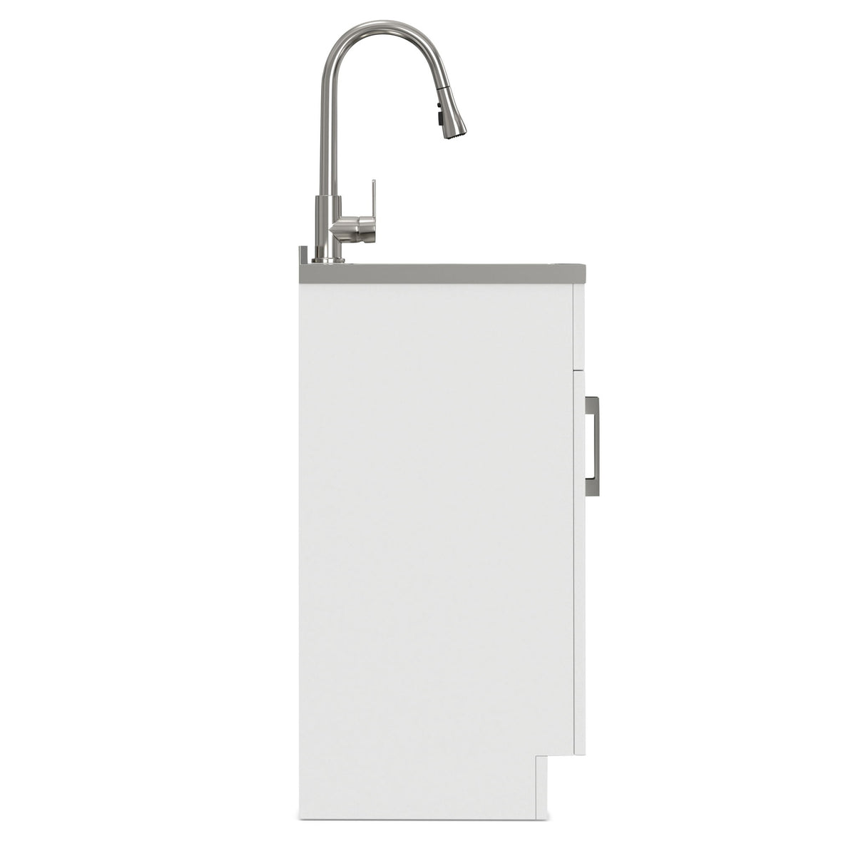 Modern Shaker All-In-One Laundry Utility Sink And Cabinet With Pull-Out Faucet