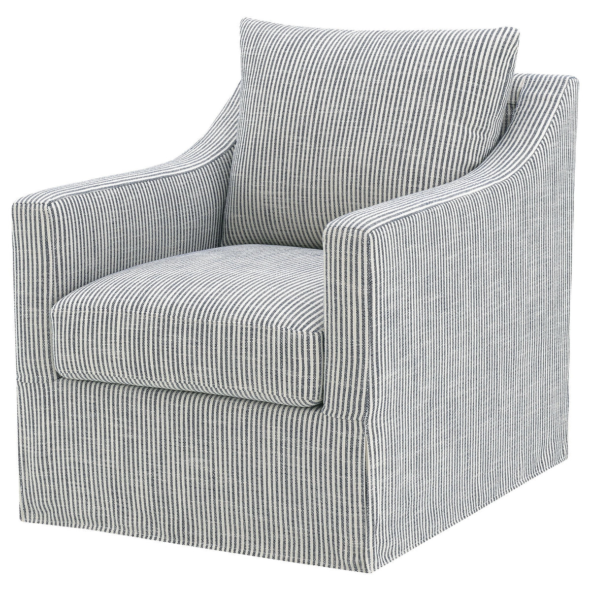 Merced - Upholstered Sloped Arm Accent Swivel Chair With 360 Degree Swivel Base - Gray