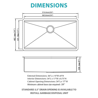 Stainless Steel Undermount Kitchen Sink With Workstation