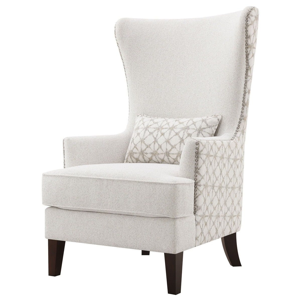 Lindstrom - Wingback Accent With Contoured Back - Ivory White