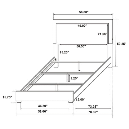 Jeremiah - LED Panel Bed With Touch Controlled Lighting